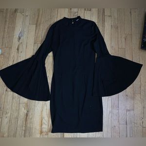 Black dress with bell sleeves